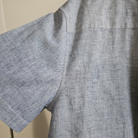 Men's Size XL Wills Blue Short Sleeve Button Down Shirt - Picture 4 of 7